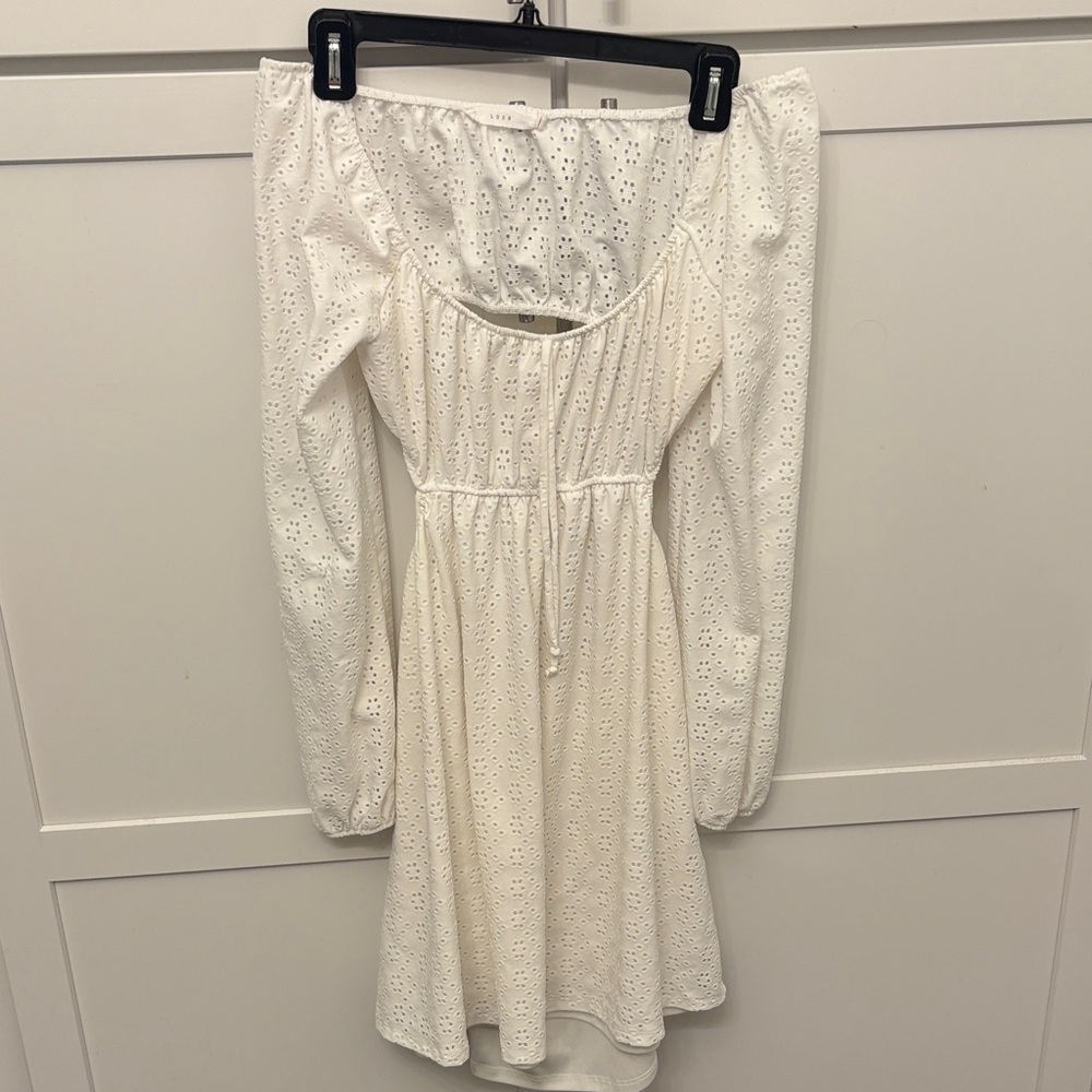Lush White Eyelet Midi Dress